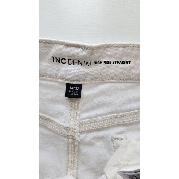 I.N.C International Concepts High Rise Denim White Embroidered Size 14 Jeans - Picture 9 of 9